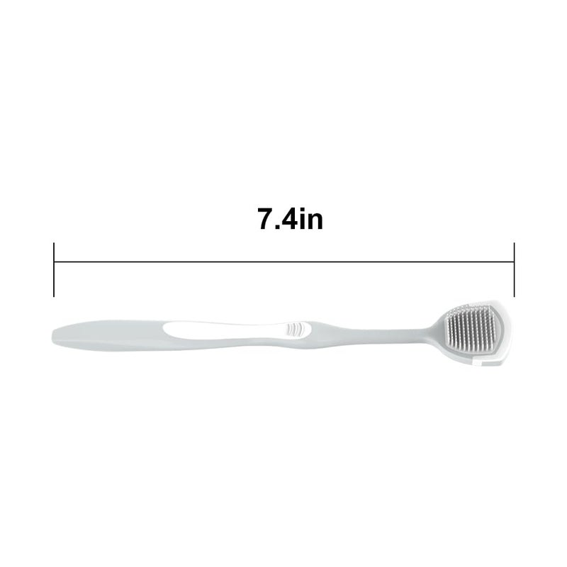 Drperfect Soft Tongue Brush Scraper Cleaner Helps Fight Bad Breath Clean Your Tongue Without Hurt Pack Of 4 (Gray) - Image 2